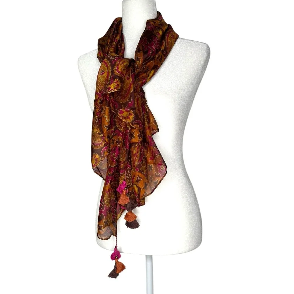 NWT VTG Lucky Brand‎ 100% Silk Scarf  52